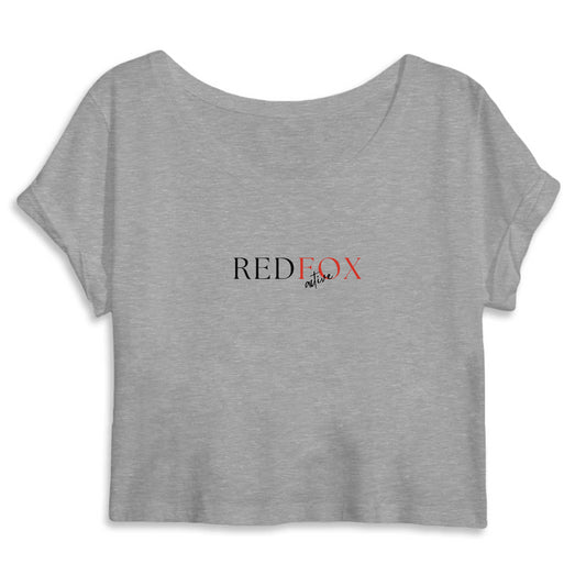 Fashion Crop Tee - REDFOX Active Blk/Red MANTIS - 100% Organic Cotton