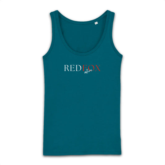 Débardeur Classique Ajusté - REDFOX Active Blanc/Rouge STELLA - 100% Coton Biologique