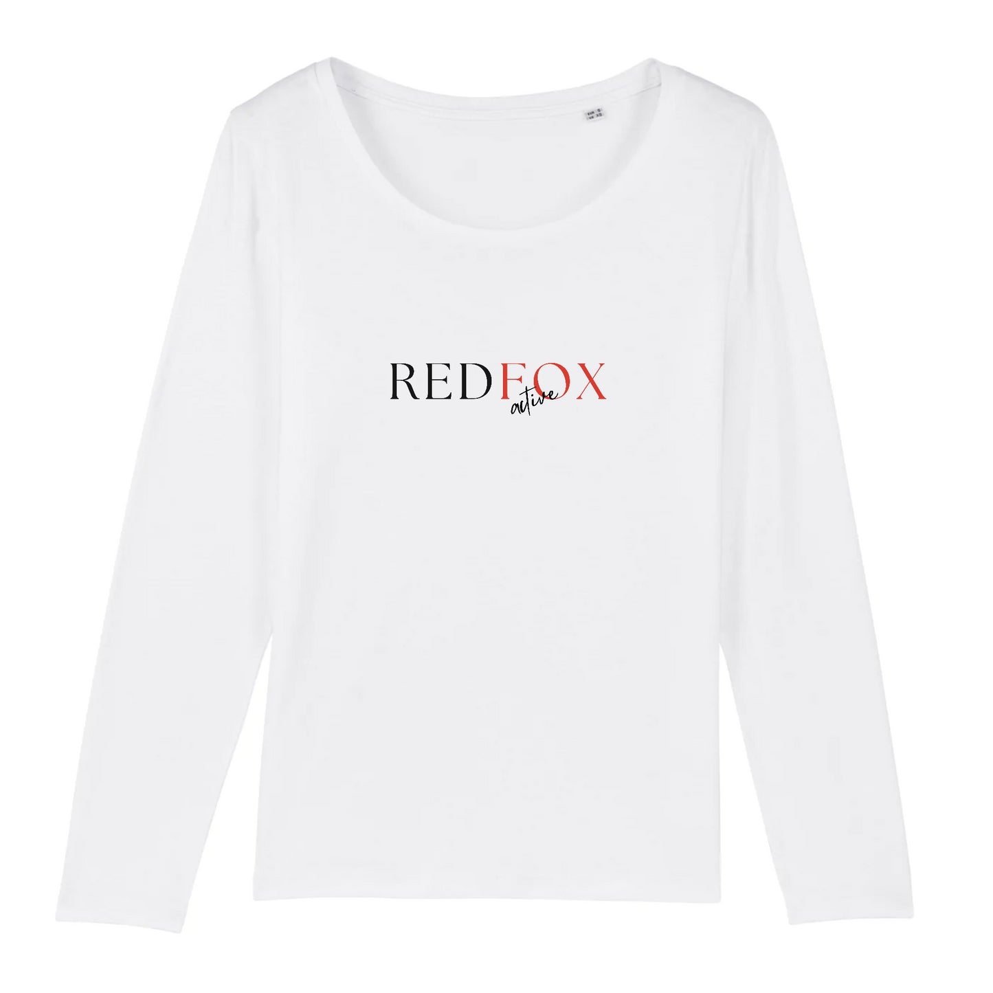 Long Sleeve Tee - REDFOX Active Blk/Red - STELLA - 100% Organic Cotton