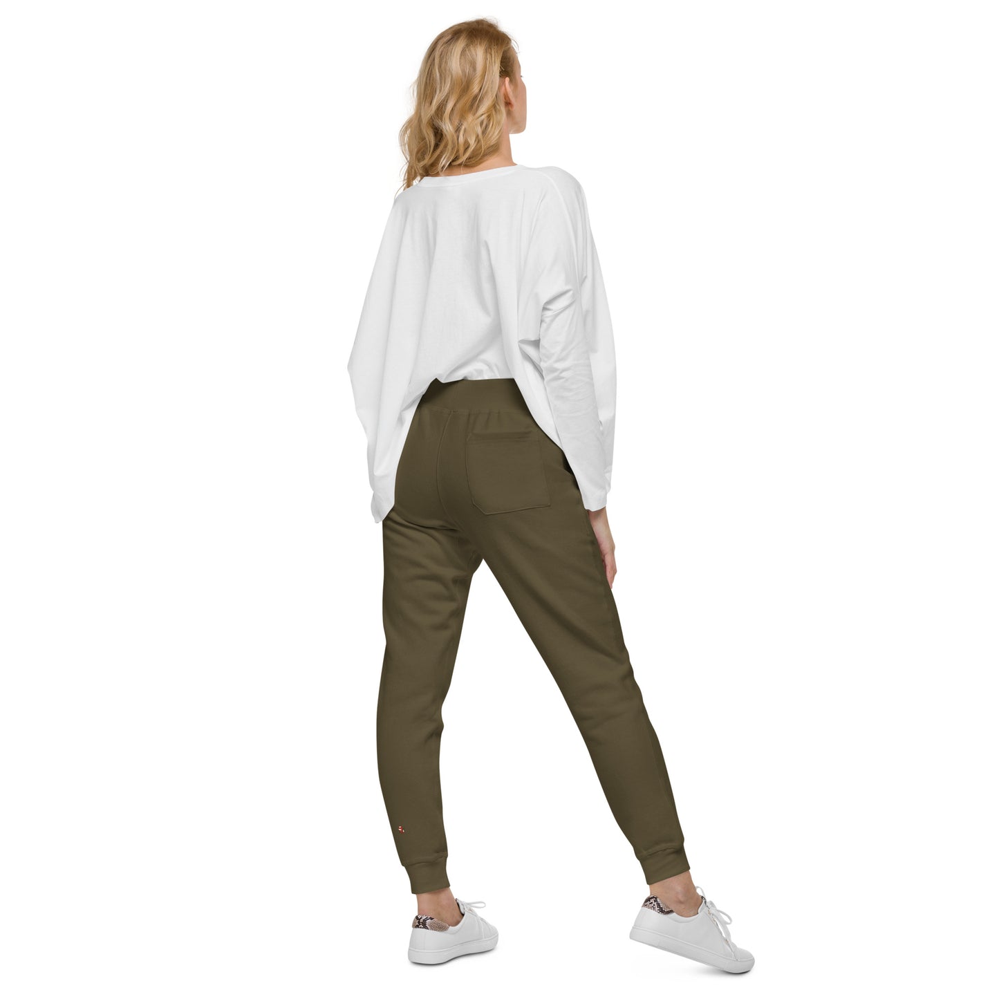 Classic Unisex Fleece Sweatpants -  FOX Wht/Red - 65% Cotton, 35% Poly