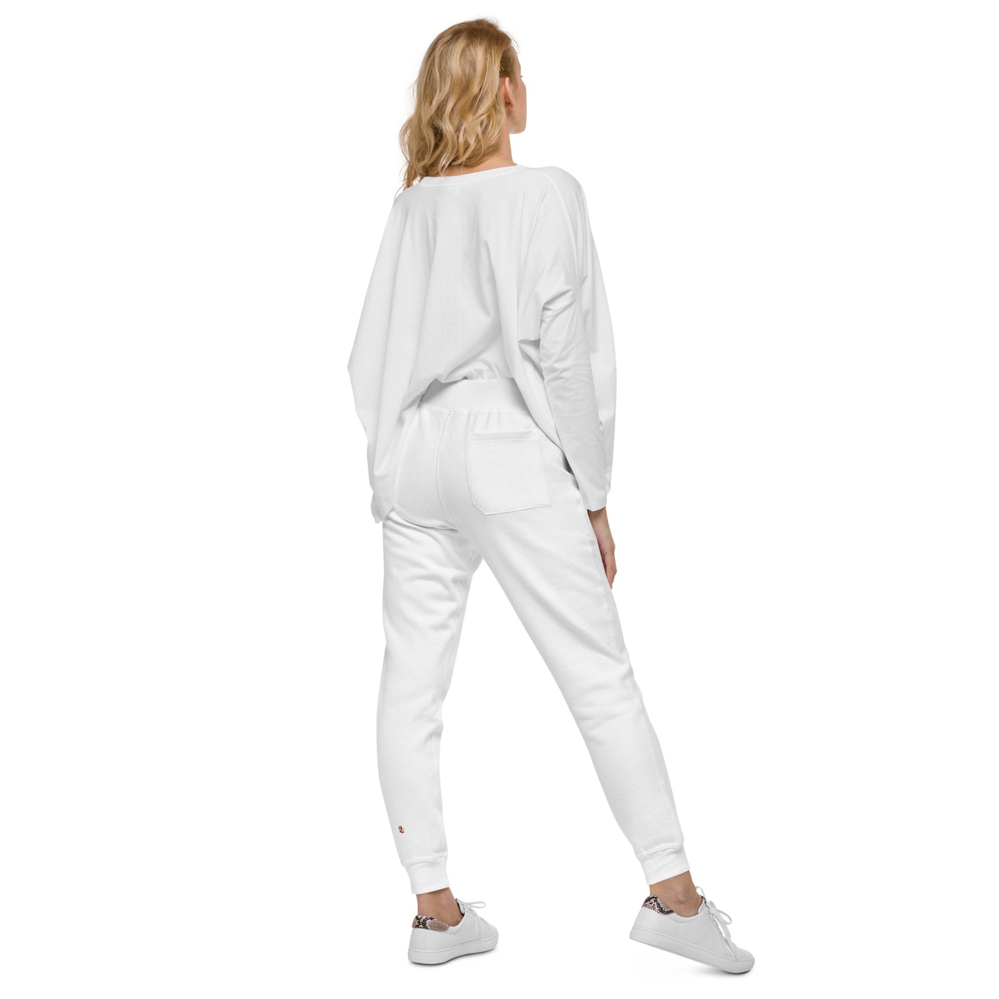 Classic Unisex Fleece Sweatpants -  FOX Wht/Red - 65% Cotton, 35% Poly